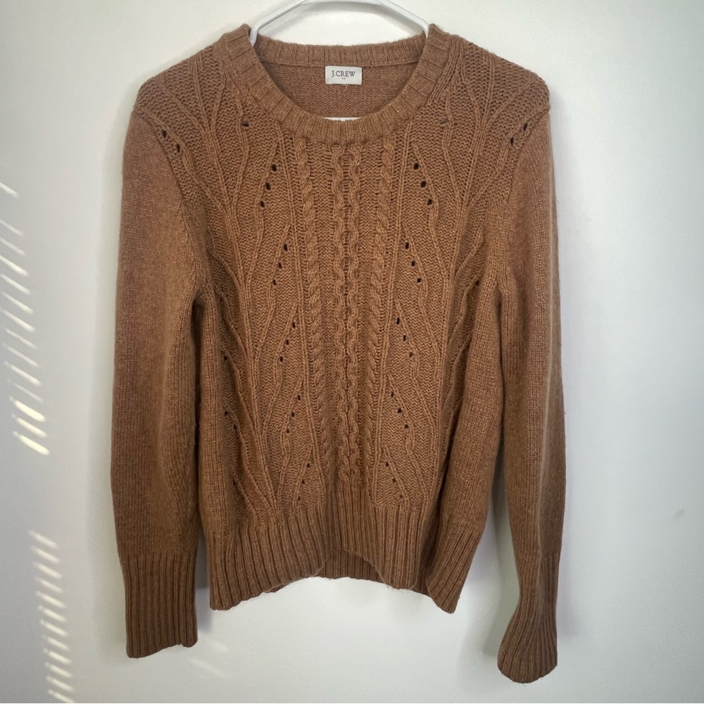 J. Crew Women's Tan Cable Knit Sweater size medium
